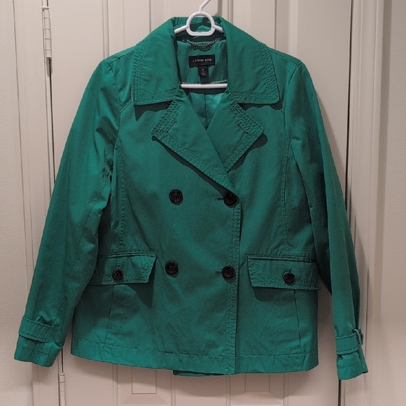 Lands End Kelly Green Women's Swimg Jacket Size 6-8 - Picture 1 of 6